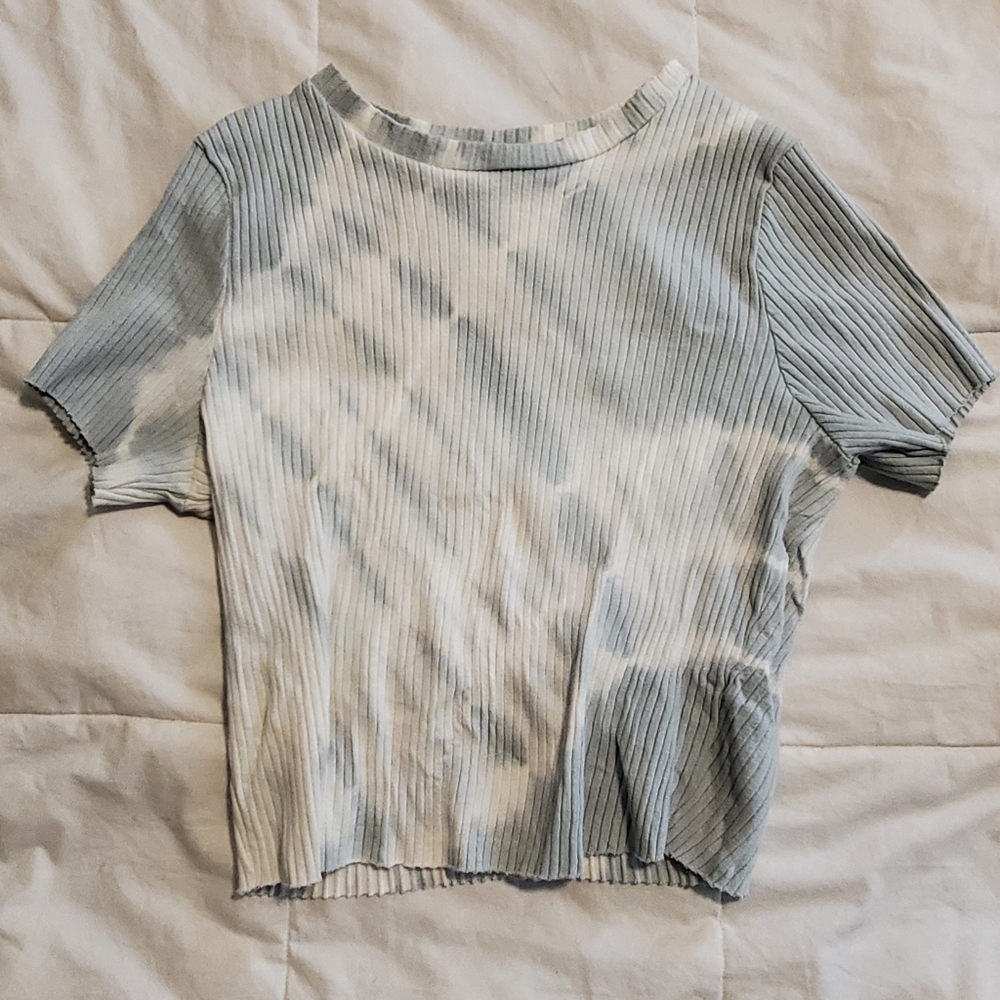 Blue and white tie dye shirt